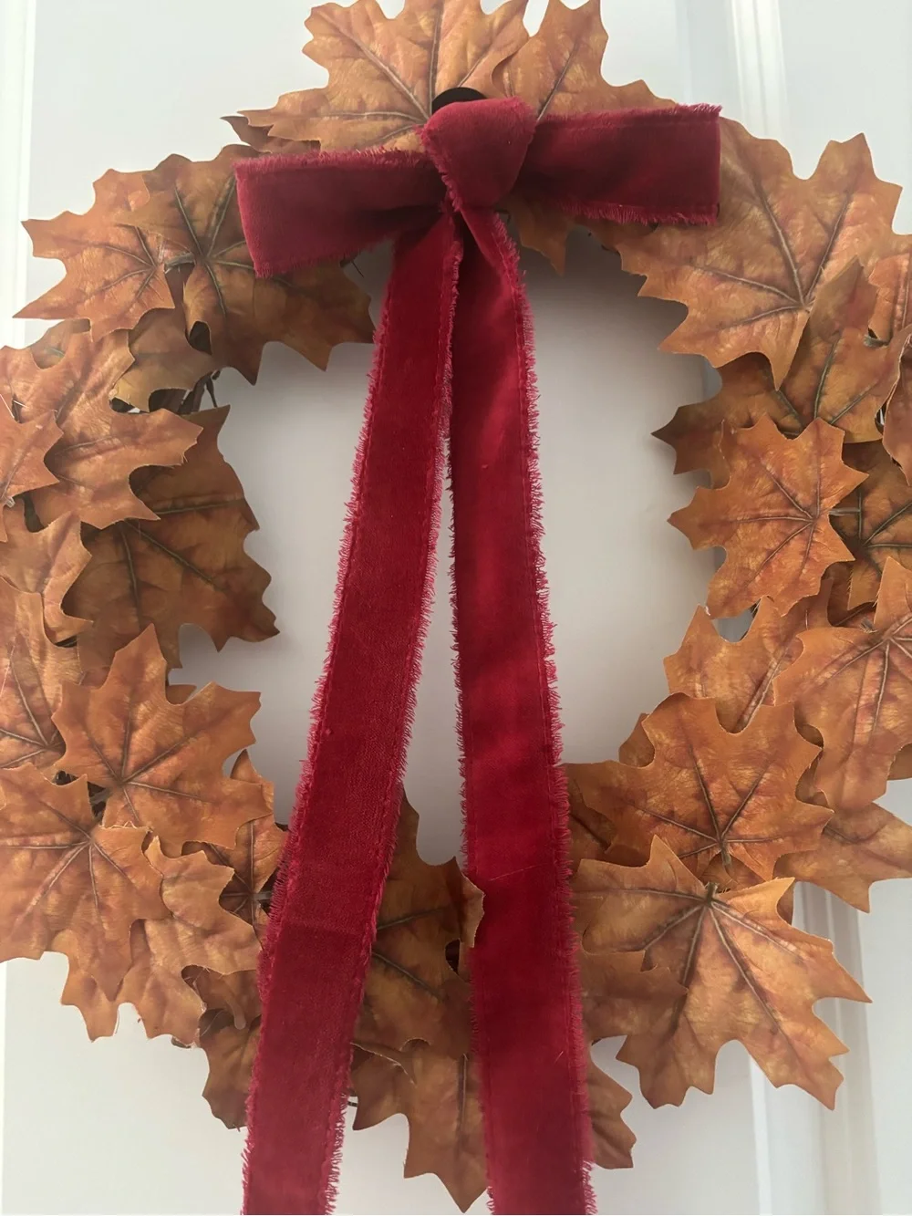 Handmade Autumn Wreath Maple Wine Bow Custom Designed Choose A🍁 🍂 Final Sale